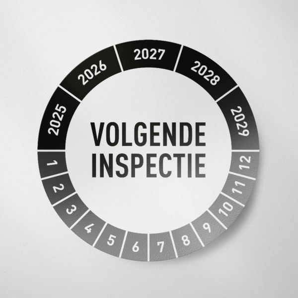 Volgende Inspectie - Keuringssticker - 2025 - Zwart