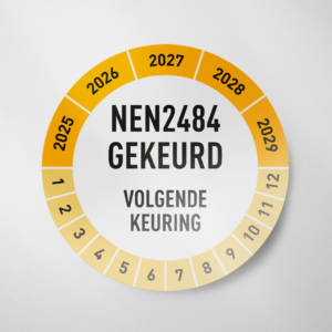 Nen2484- Keuringssticker- 2025- Geel