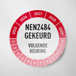 Nen2484- Keuringssticker- 2025- Rood