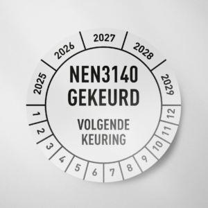 NEN3140- Keuringssticker- 2025- Wit