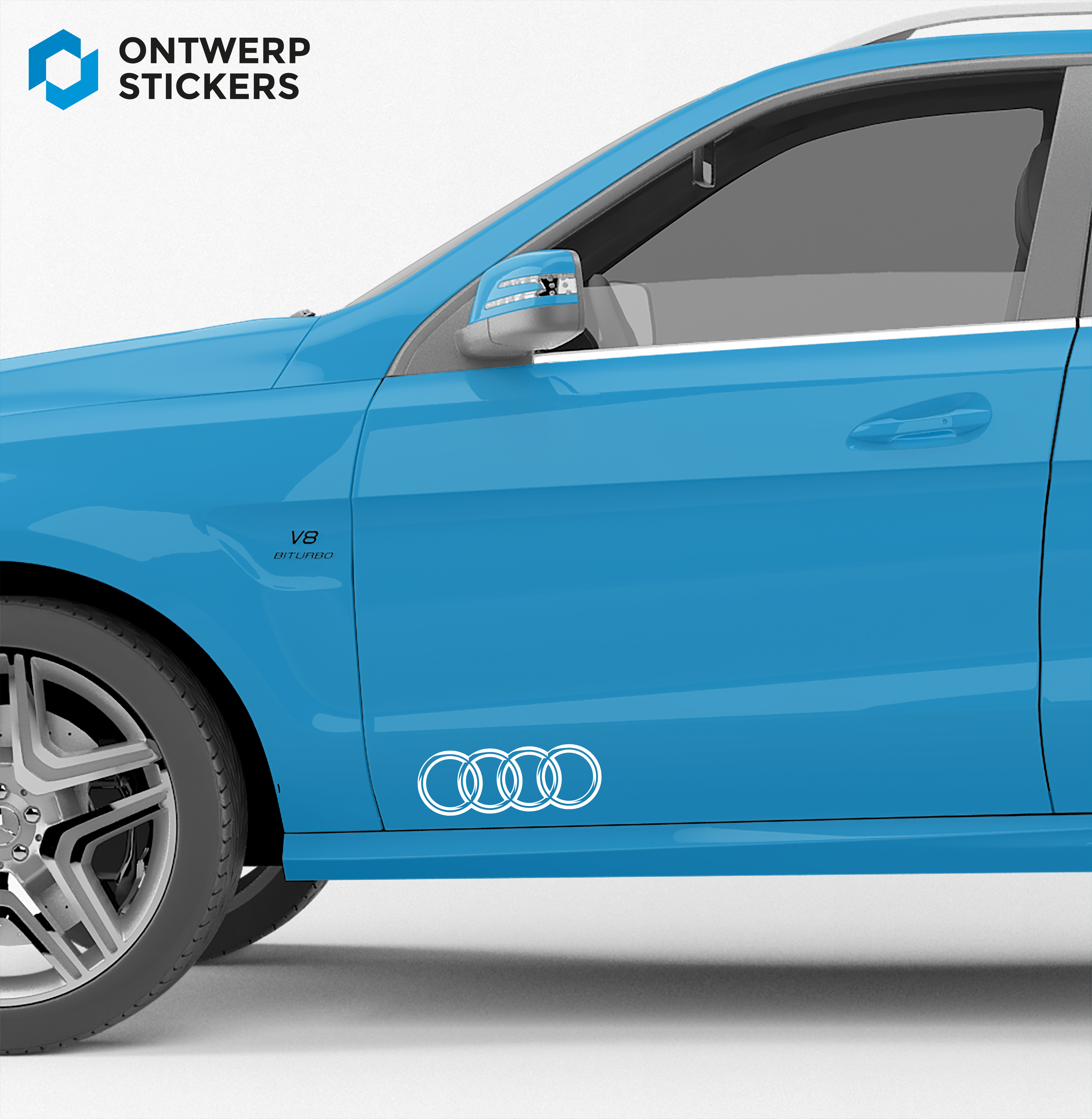 overdrijving Roux Doctor in de filosofie Auto sticker, Audi logo - Snijfolie - Ontwerpstickers